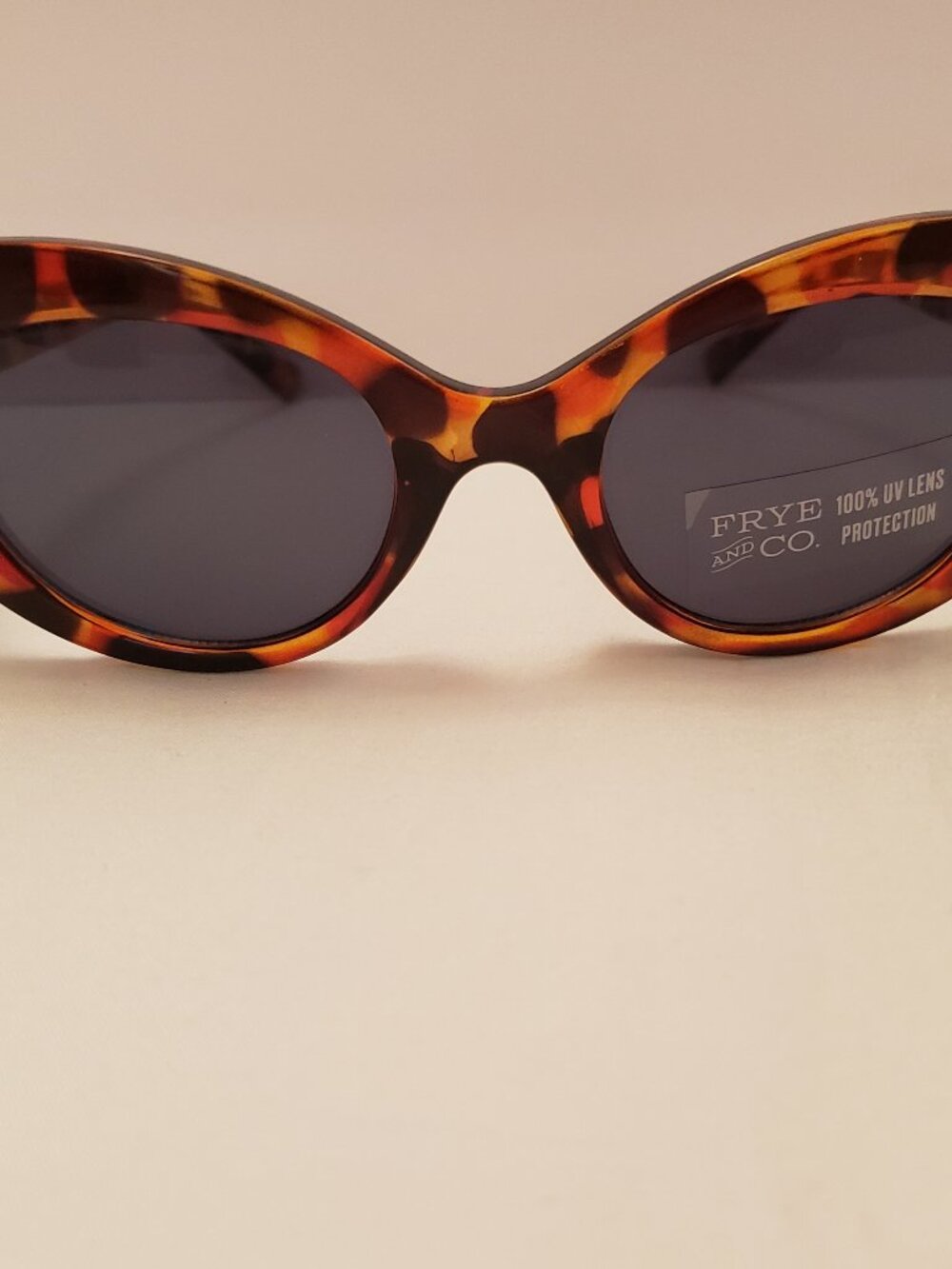 Frye & Co. Oval Cat Eye Tortoise Shell Sunglasses Brown Black New